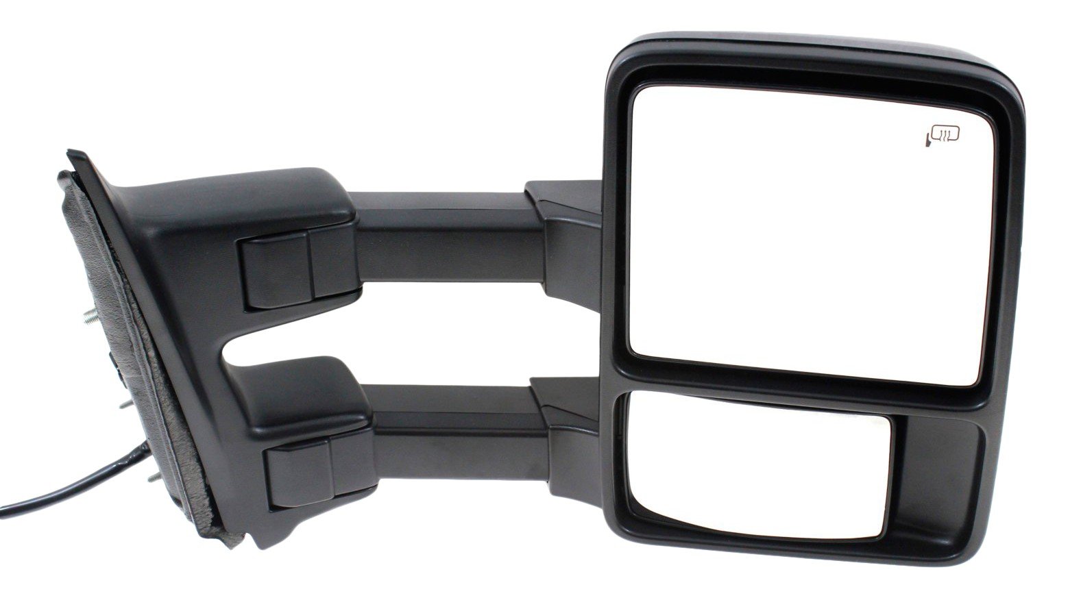 Towing Mirror for Ford F-Series Super Duty 2011-2016, Power Folding, Heated, Chrome/Paintable, 2 Caps, Auto Extend, Signal Light, Temp Sensor, Right (Passenger), without Memory, Replacement