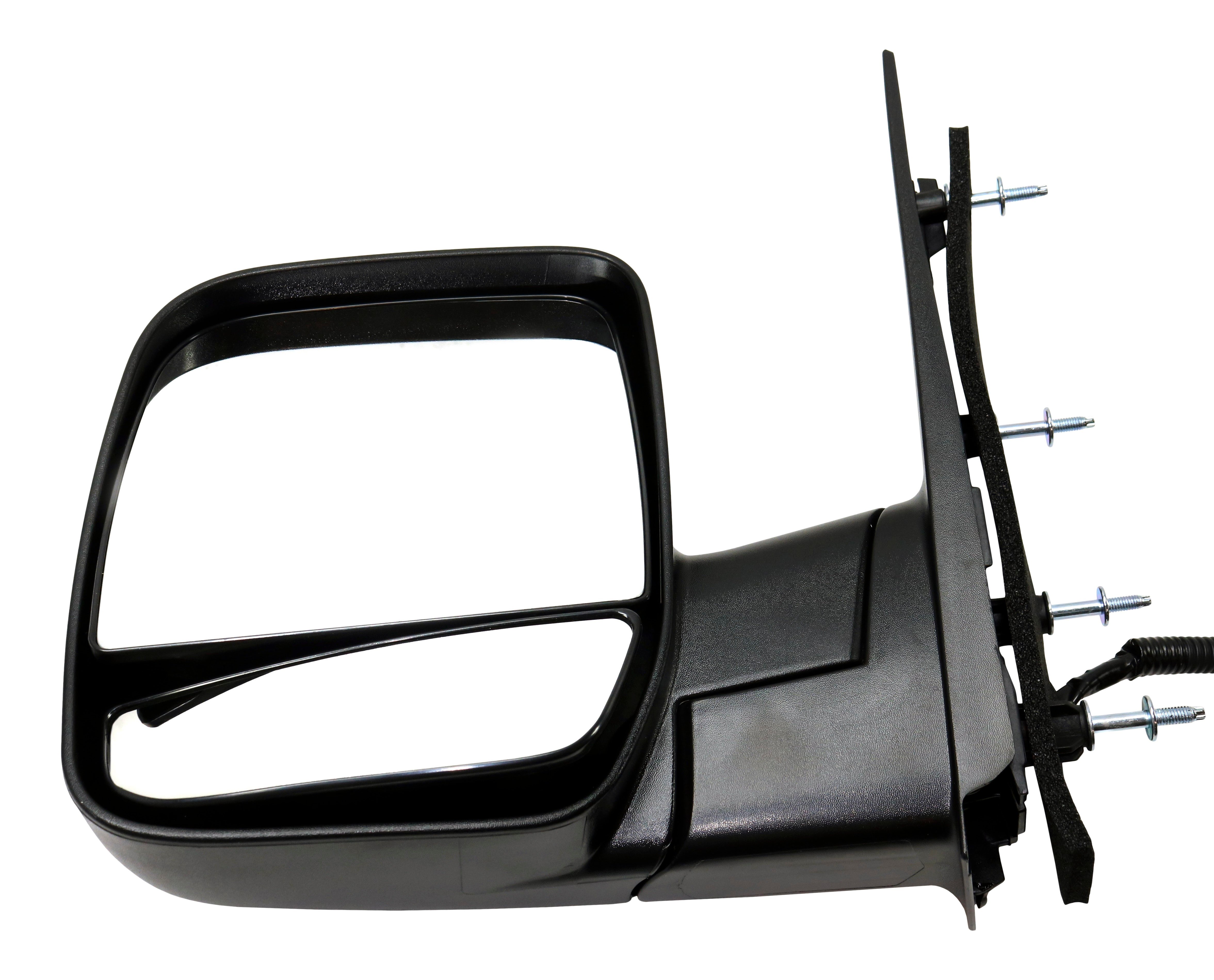 Power Mirror for Ford E-350 Super Duty 2002-2008, Left (Driver), Non-Towing, Manual Folding, Non-Heated, Textured Black, without Auto Dimming, Blind Spot Detection, Memory, and Signal Light, Replacement