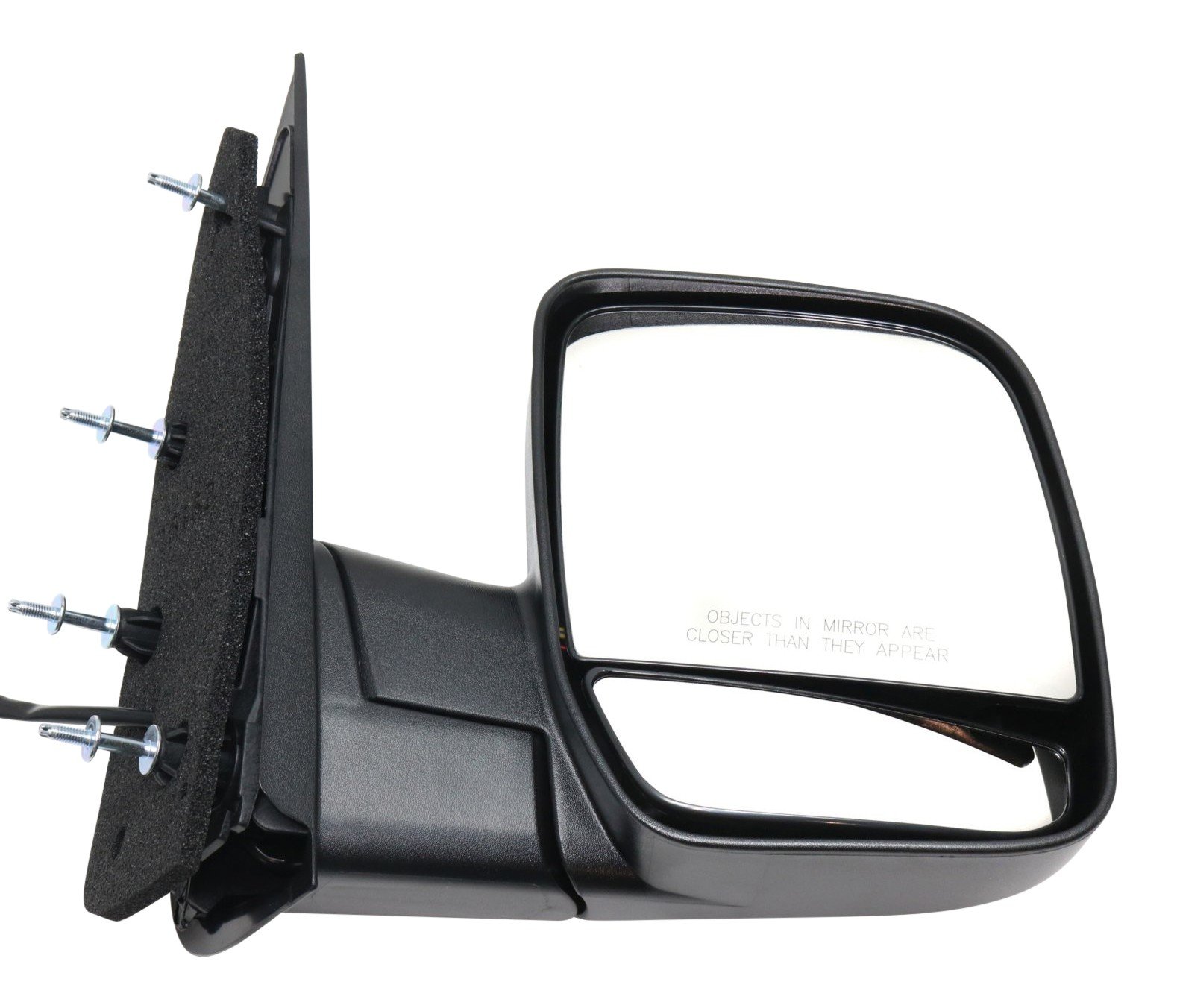 Power Mirror for Ford E-350 Super Duty 2002-2008, Right (Passenger), Non-Towing, Manual Folding, Non-Heated, Textured Black, without Auto Dimming, Blind Spot Detection, Memory, and Signal Light, Replacement