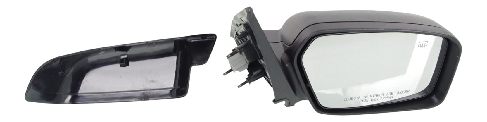 Right (Passenger) Side Mirror for Ford Fusion 2006-2012/Mercury Milan 2006-2011, Power Adjustable, Non-Folding, Heated, Paintable/Textured, with 2 Caps and Puddle Light, Replacement