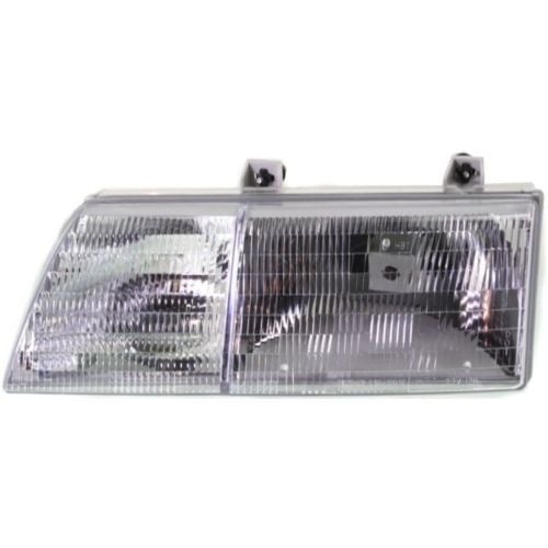Left (Driver) Headlight Assembly for 1989 - 1991 Ford Taurus, Front Replacement Housing / Lens / Cover, Composite,  E9DZ13008B