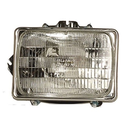 Left Driver Headlight Assembly Sealed Beam for 1981 - 2007 Ford E-350 Econoline, Front Headlight Assembly Replacement Housing / Lens / Cover, Halogen, Headlight Adjusting Ring, Retaining Ring,  F3UZ13007A-PFM, Replacement