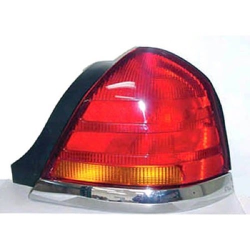 Right (Passenger) Tail Light Assembly for 1998 - 2005 Ford Crown Victoria, Rear Tail Light Lens Cover, Fits Base Model, LX, Police Interceptor, S, Special Edition,  3W7Z13404CA, Replacement