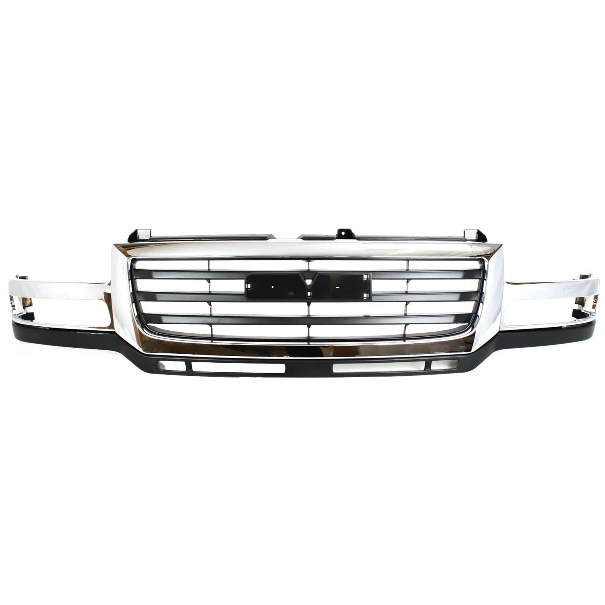 Grille for GMC Sierra 2500 HD/3500 (2003-2006), Chrome Shell with Painted Black Insert, Includes 2007 Classic, Replacement