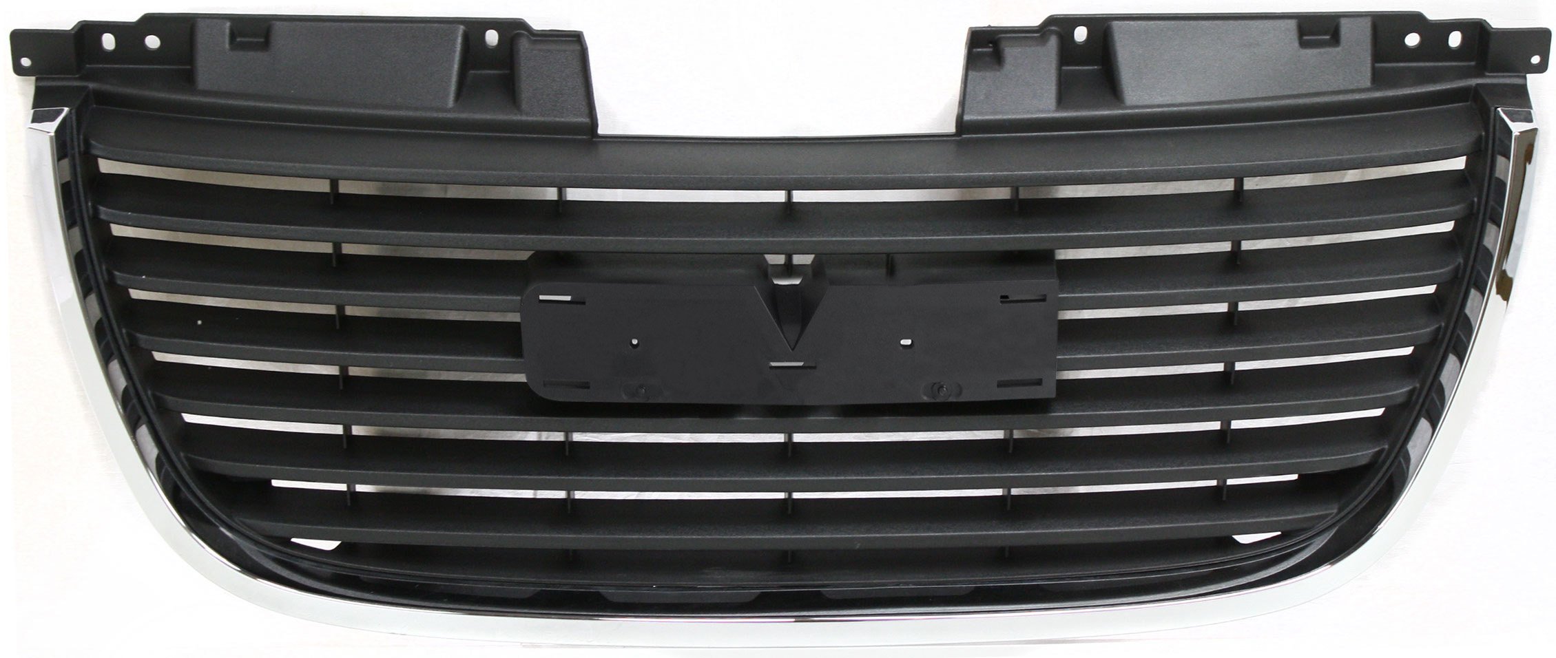 Textured Black Shell and Insert Grille for Yukon 2007-2014 with Chrome Frame, Excluding Hybrid/Denali Models, Replacement