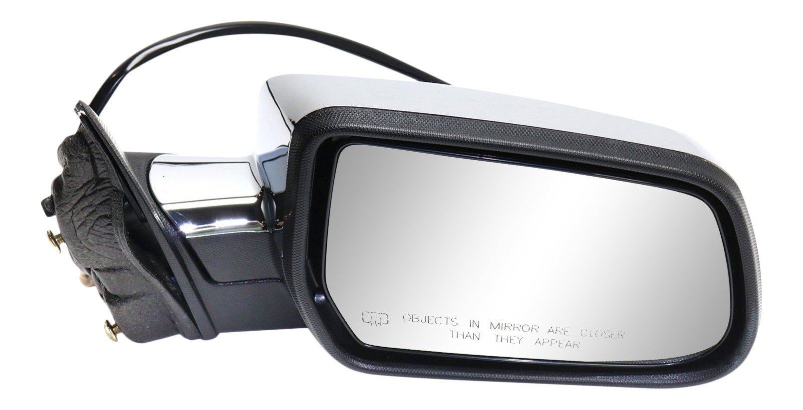 Power Mirror for Chevrolet Equinox, GMC Terrain 2015-2017, Right (Passenger), Manual Folding, Heated, Chrome, Without Auto Dimming, Blind Spot Detection, Memory, and Signal Light, LT Model, Replacement