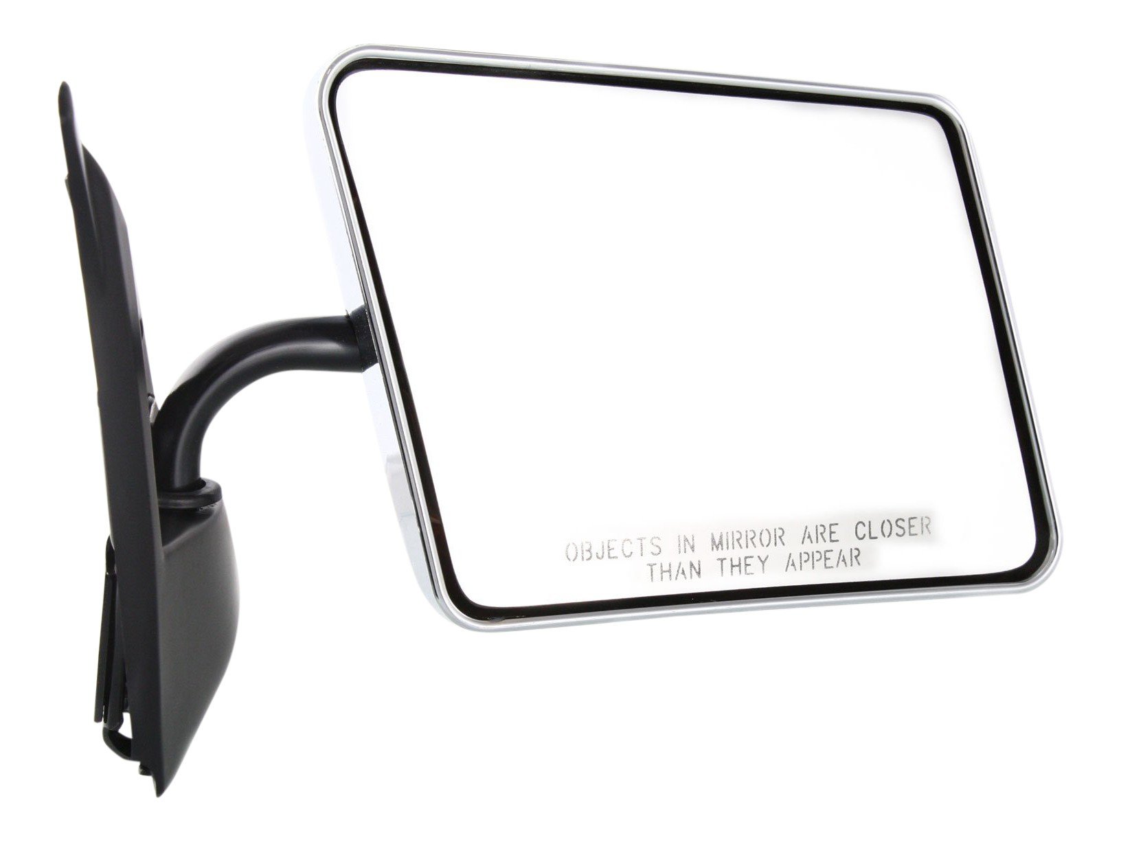 Manual Adjust and Manual Folding Mirror for Chevrolet S10 Pickup 1982-1993 / S10 Blazer 1983-1994, Right (Passenger), Non-Heated, Below Eyeline Type, Chrome, Replacement
