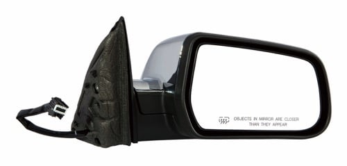 Right (Passenger) Side View Mirror Assembly for 2010 - 2011 GMC Terrain, Power; Heated; 1st Design; Chrome; Cover/Glass Replacement;  20858713