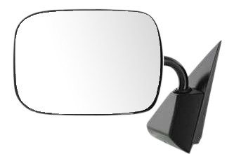 Manual Adjust Mirror for Chevrolet C/K Full Size P/U 1988-2000, Left (Driver), Non-Towing, Manual Folding, Non-Heated, Chrome, Below Eyeline Type, Steel, w/o Auto Dimming, BSD Memory, Non-Signal Light, Replacement