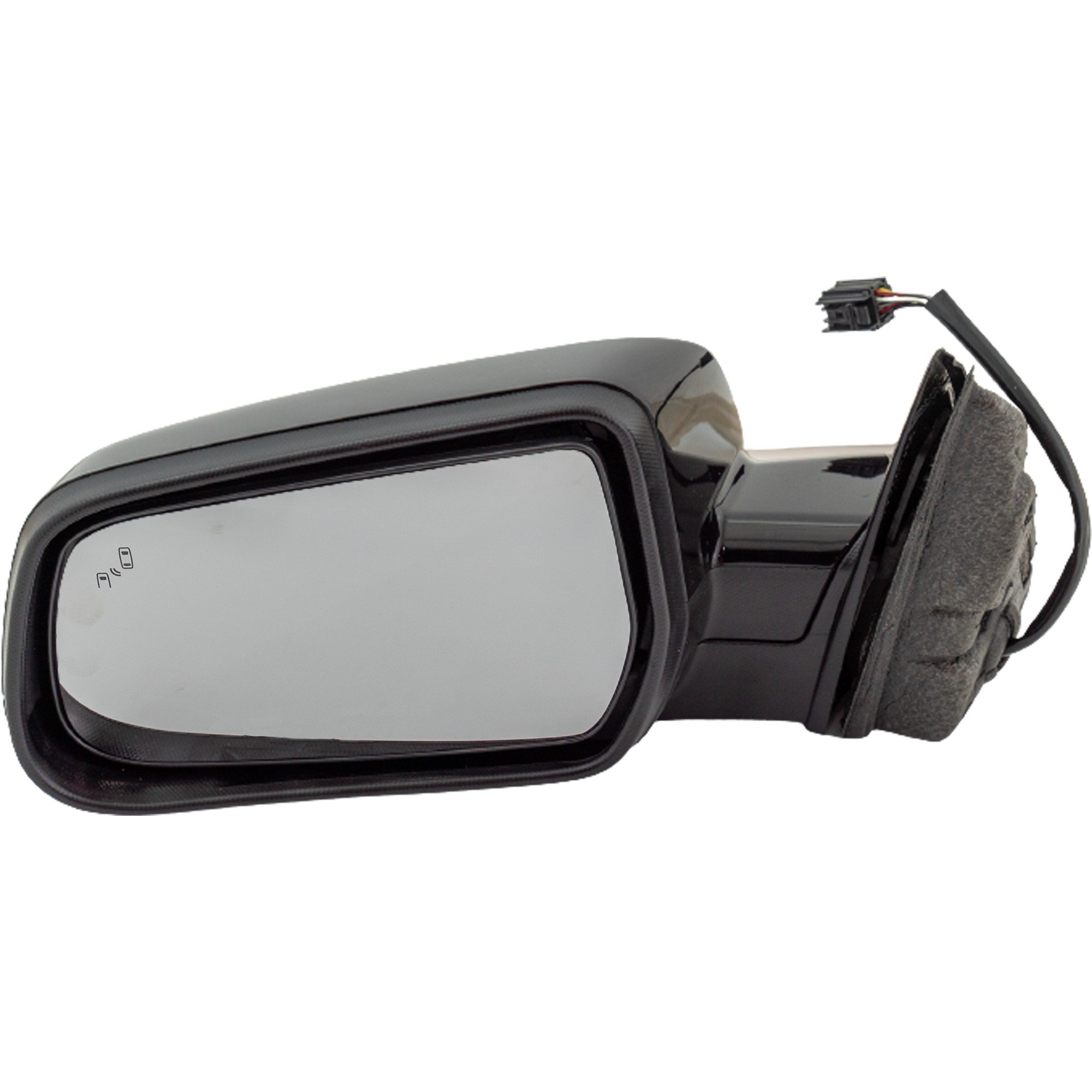 Replacement Mirror for Chevrolet Equinox 2016-2017, GMC Terrain 2015-2017, Left (Driver), Power Adjust, Manual Folding, Heated, Paintable, with Blind Spot Detection in Glass, without Auto Dimming, Memory, and Signal Light