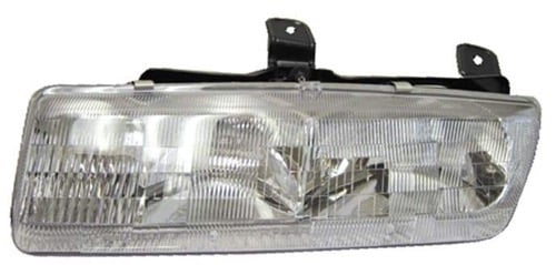 Left (Driver) Headlight Assembly for 1991 - 1992 Saturn SL2 Sedan, Complete Front Replacement Housing, Lens, Cover includes Park/Signal Lights, Composite,  21110139, Replacement