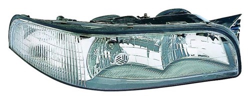 Right (Passenger) Headlight Assembly for 1997 - 1999 Buick LeSabre, Front Headlight Assembly Replacement Housing / Lens / Cover without Cornering Light; Composite;  16526000 Replacement