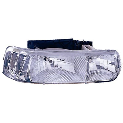Headlight Performance Set for 1999 - 2006 Chevrolet Suburban 2500 by LKQ Platinum Plus, Suitable for Base, LS & Sport Utility Models 6.0L, 8.1L, with Clear & Lined Diamond Design Lens,  GM2505103, Replacement