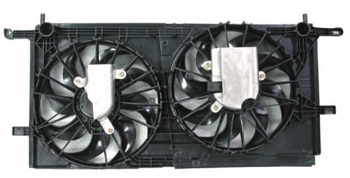 Radiator Cooling Fan Assembly for 2001 - 2007 Chevrolet Venture, Engine Cooling Fan with Dual Motor, Blade, Shroud, without Rear A/C, OEM Replacement: 10427838-PFM