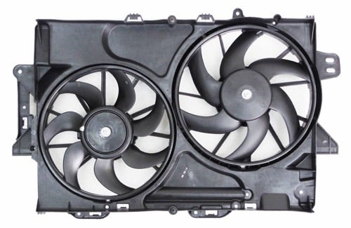 Radiator Cooling Fan Assembly for 2008 - 2009 Chevrolet Equinox, 3.6L V6 Engine, 2nd Design Motor/Blade/Shroud Dual Fan,  19130518-PFM, Replacement