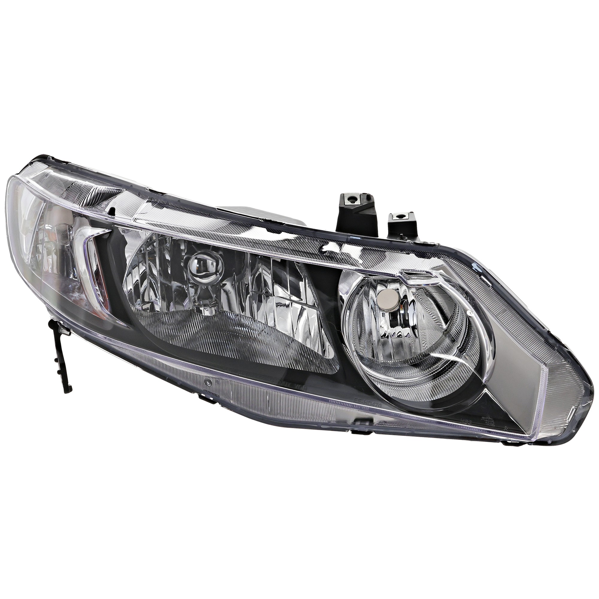 Headlight Lens and Housing for 2006-2011 Honda Civic, Right (Passenger) Halogen, Sedan, Including 2006-2011 Hybrid Model, Replacement