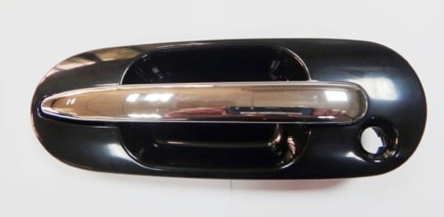 Front Left (Driver) Exterior Door Handle for 1997 - 2001 Honda CR-V LX, Black/Chrome,  72180ST0003-PFM, Replacement