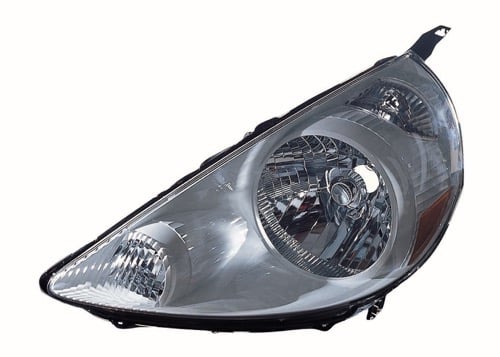 Left (Driver) Headlight Lens/Housing for 2007 Honda Fit, Front Headlight Assembly Replacement Housing / Lens / Cover, Tafetta White; Code NH578;  33151SLNA01ZD, Replacement