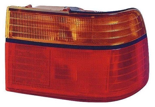 Right (Passenger) Tail Light Lens/Housing for 1990 - 1991 Honda Accord, Rear Tail Light Assembly Replacement, Housing / Lens / Cover, 4 Door Sedan + 2 Door Coupe, Body Mounted, Includes Lens,  33501SM4A02, Replacement