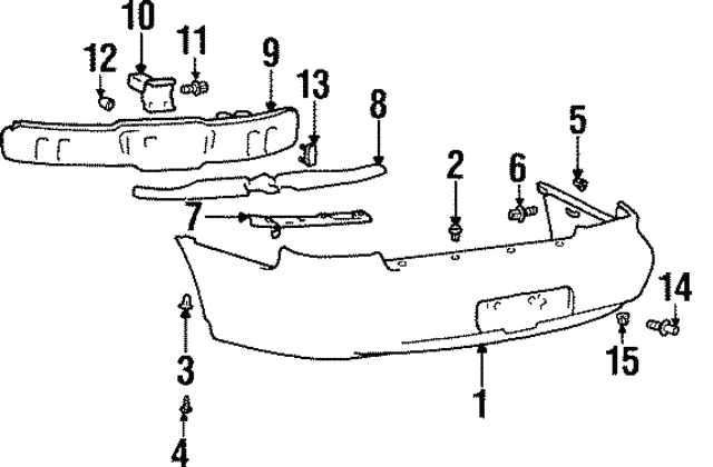 1996 - 1998 Hyundai Elantra Rear Bumper Cover