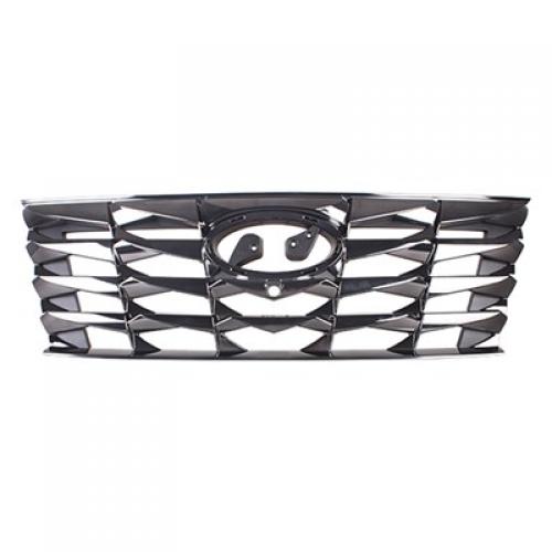 Chrome Painted Smoke Black Grille for 2022-2023 Tucson Hybrid Limited/Ultimate and Limited Models - CAPA-Certified, Replacement
