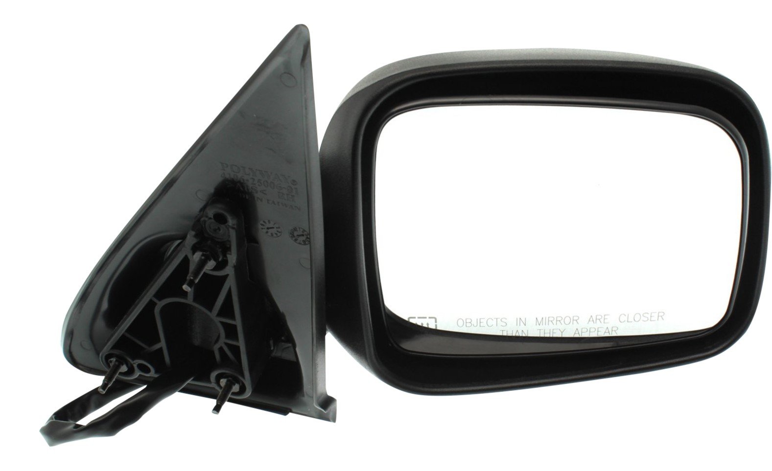 Power Heated Mirror for Jeep Liberty 2002-2007, Right (Passenger), Manual Folding, Textured, with 8-Hole 5-Pin Plug, Without Memory, Replacement