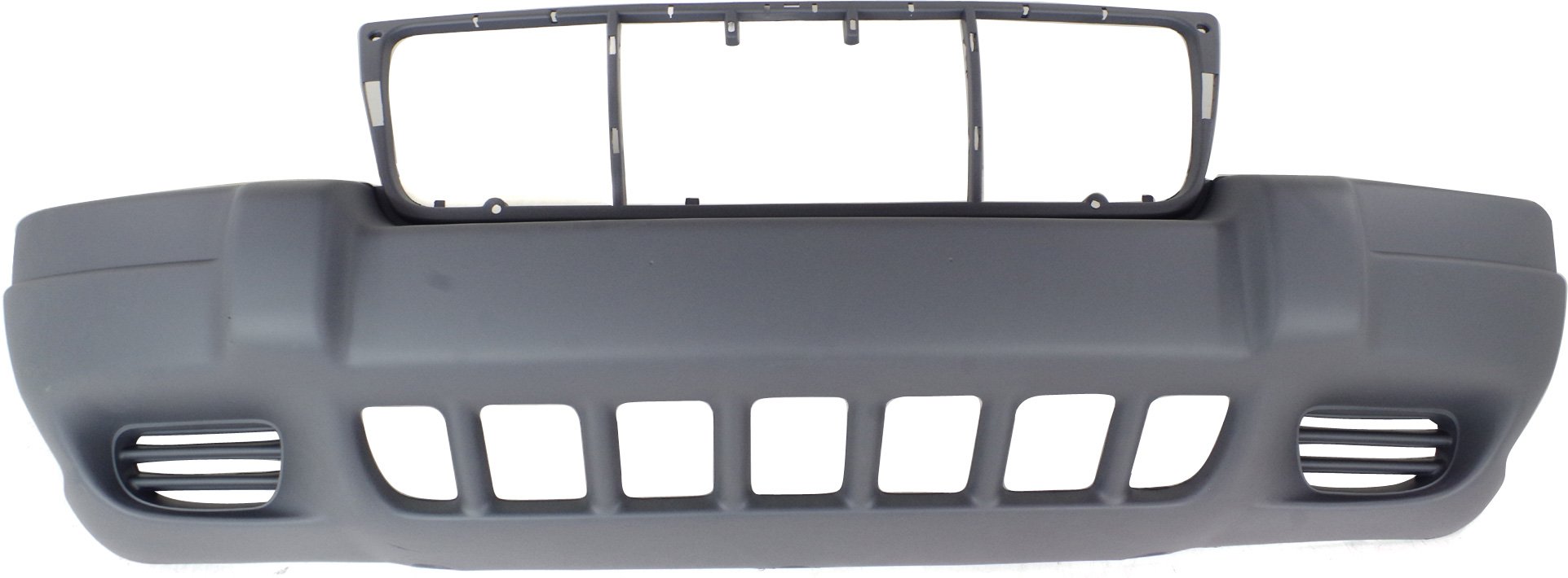 Textured Front Bumper Cover for Jeep Grand Cherokee 1999-2001, Laredo/Sport Models without Fog Light Holes, up to 8-1-01, Replacement