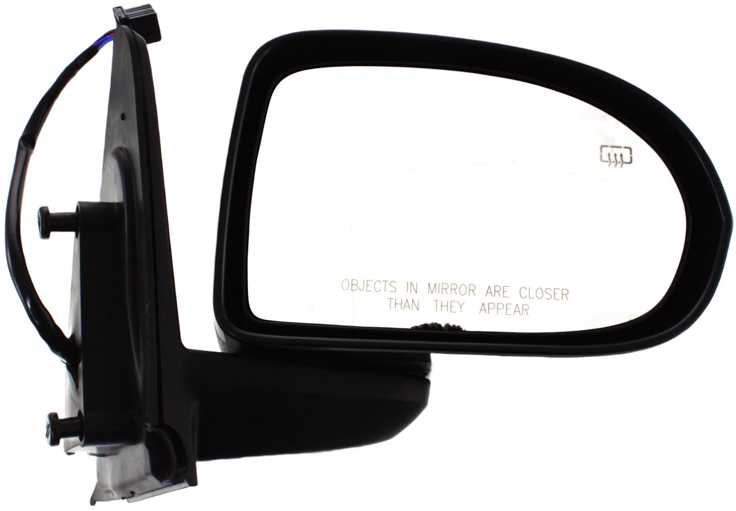 Right (Passenger) Mirror for Jeep Compass 2007-2017 and Patriot 2014-2015: Power, Manual Folding, Heated, Textured, without Auto Dimming, Blind Spot Detection, Memory, and Signal Light, Replacement