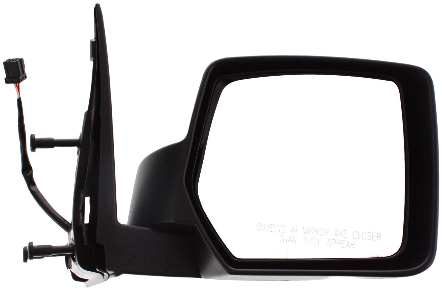 Power Mirror for Jeep Liberty 2008-2009, Right (Passenger), Manual Folding, Non-Heated, Textured, without Memory and Prong Connector (with 8-Hole, 3-Pin Plug), Replacement