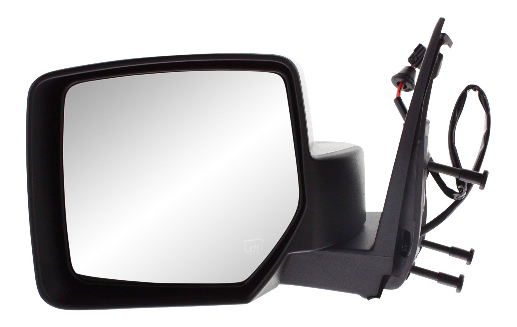 Power Mirror for Jeep Liberty 2008-2012, Left (Driver), Manual Folding, Heated, Textured, without Memory and Prong Connector (with 10-Hole, 5-Pin Plug), Replacement