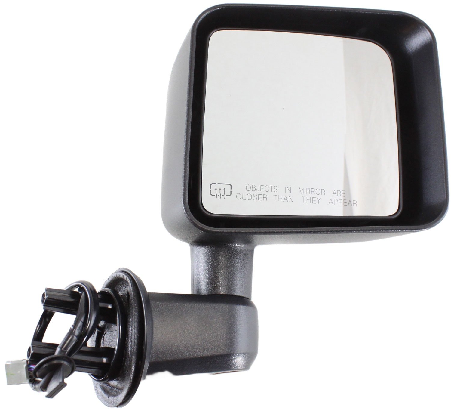 Power Mirror for Jeep Wrangler JK 2011-2013, Right (Passenger), Manual Folding, Heated, Textured Finish, Replacement