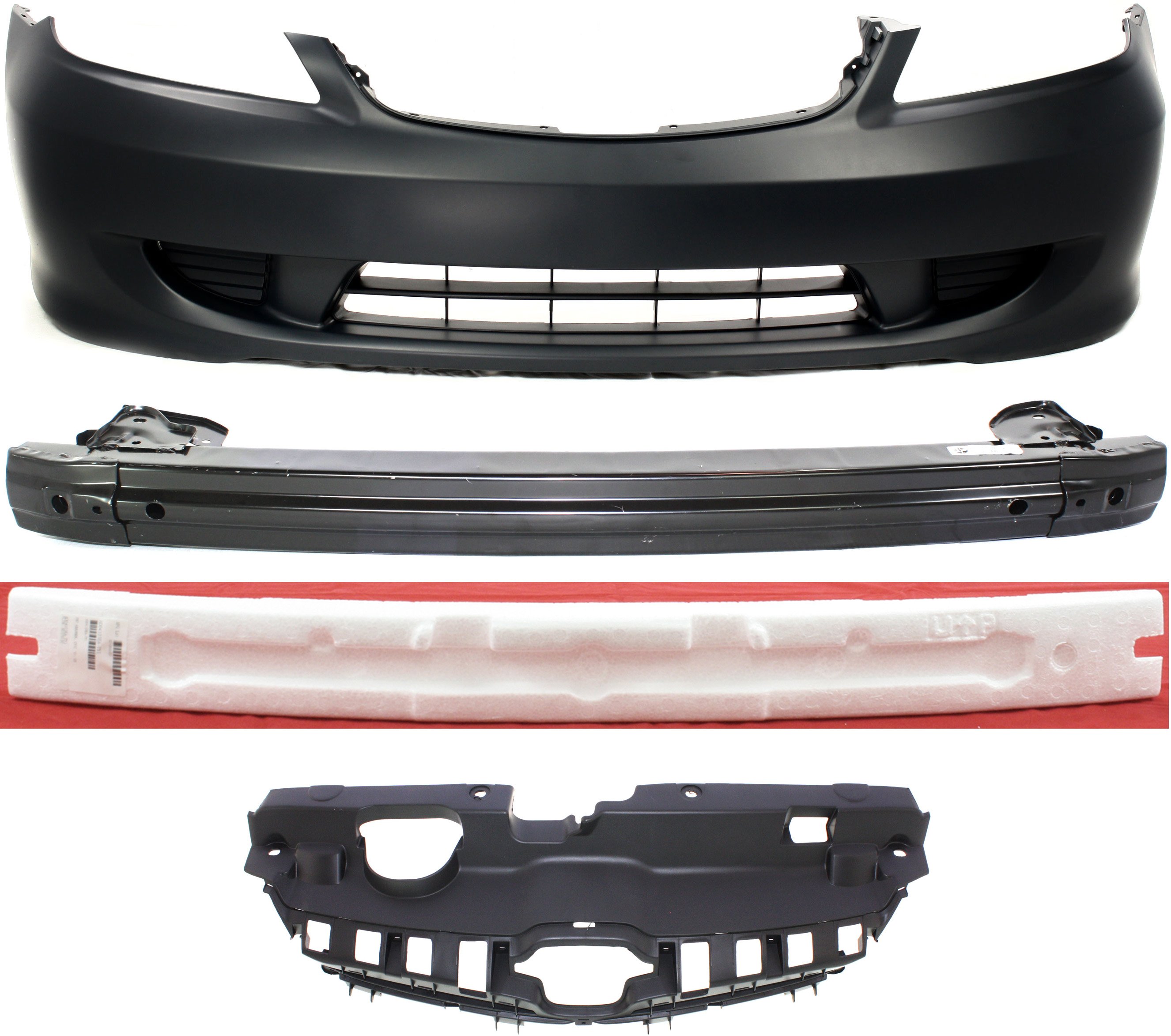 Radiator Support Cover Assembly for 2004-2005 Honda Civic, 4-Piece Kit Replacement