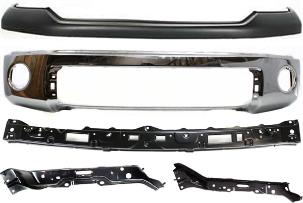 Front Bumper Cover Assembly for Toyota Tundra 2007-2013, 5-Piece Kit with Bumper and Bumper Retainers, Replacement