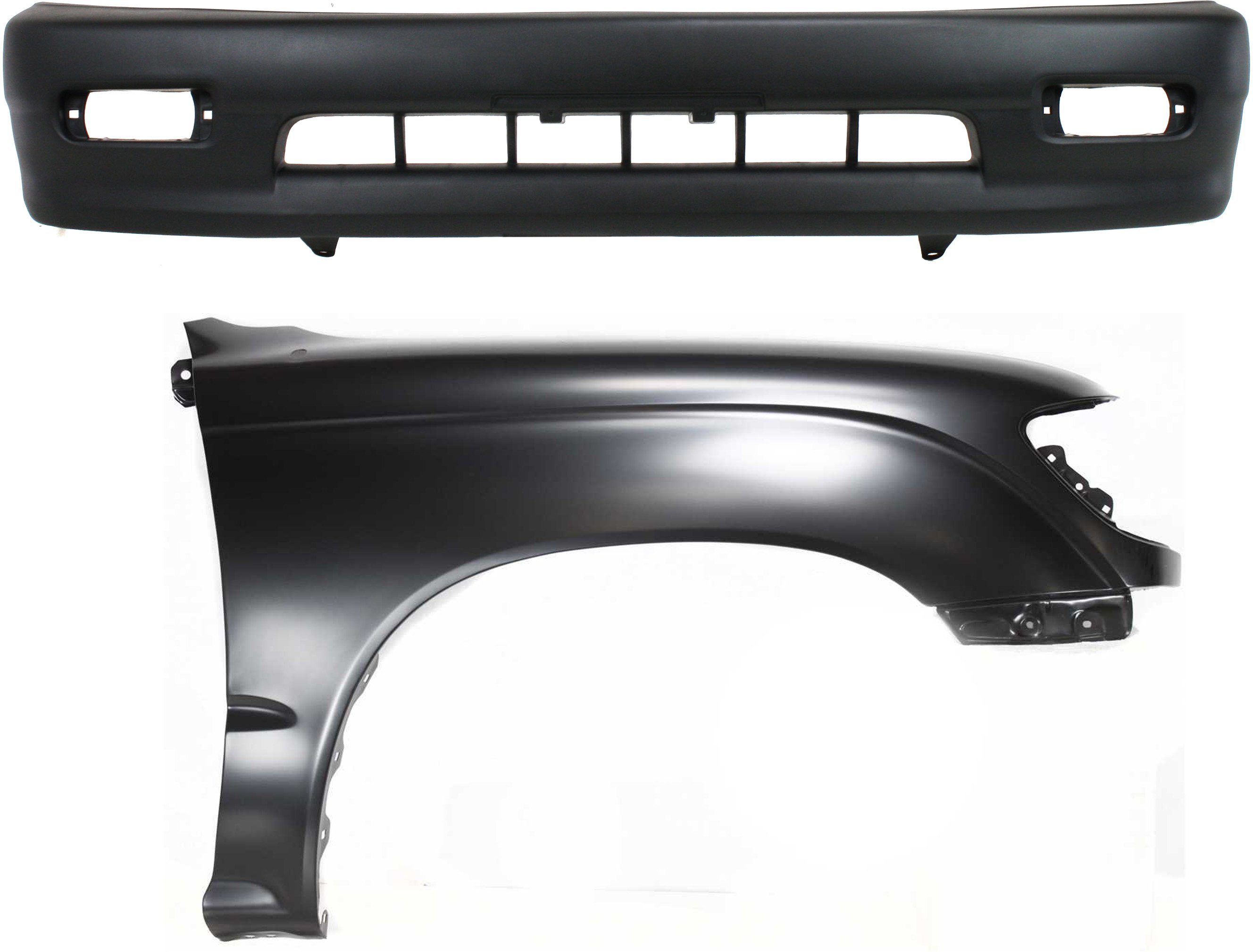 Front Fender Assembly for Toyota Tacoma 1998-2000, Right (Passenger) Side, 2-Piece Kit, Includes Bumper Cover, Replacement Part