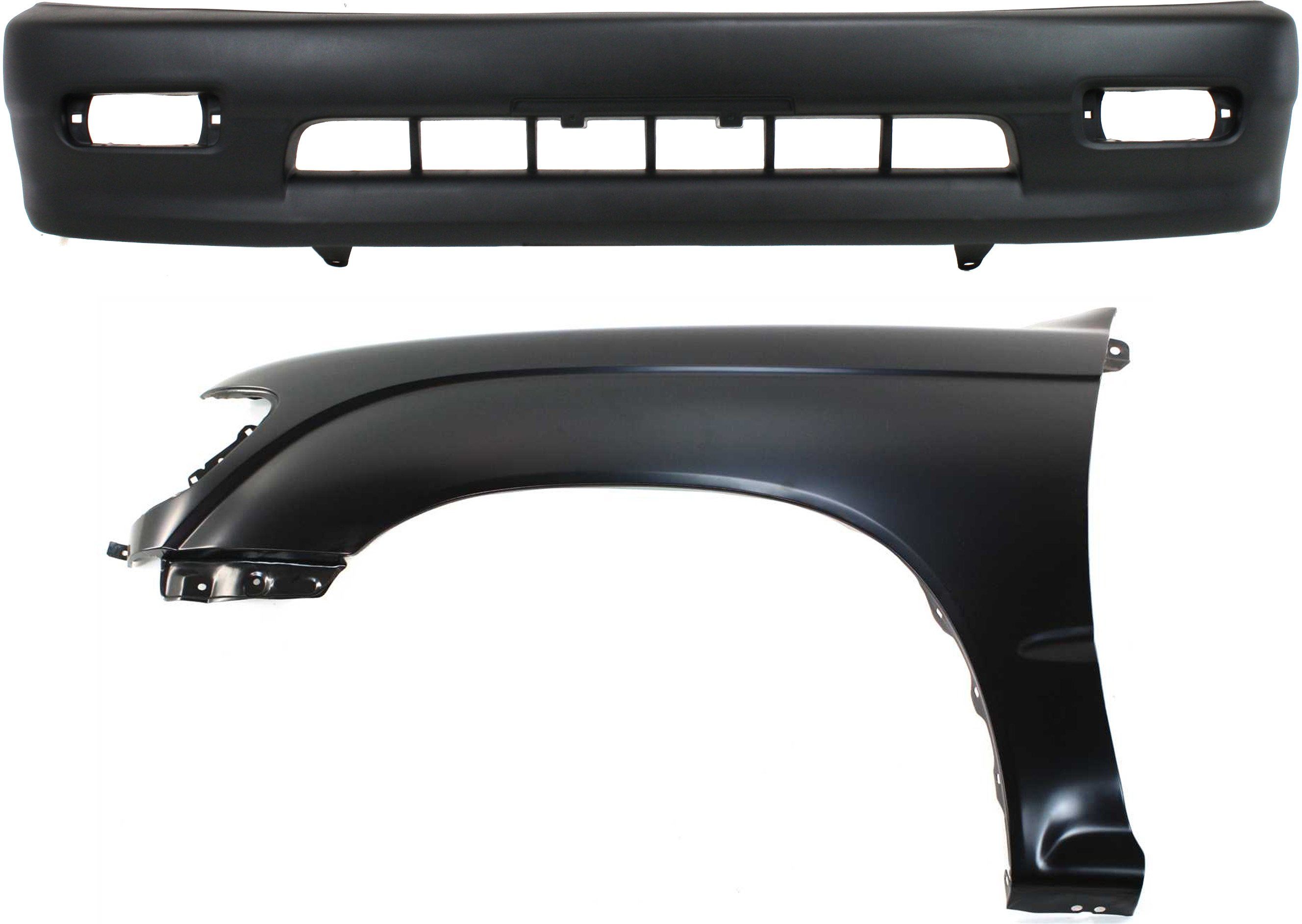 Front Fender Assembly for Toyota Tacoma 1998-2000, Left (Driver) Side, 2-Piece Kit Includes Bumper Cover, Replacement Part