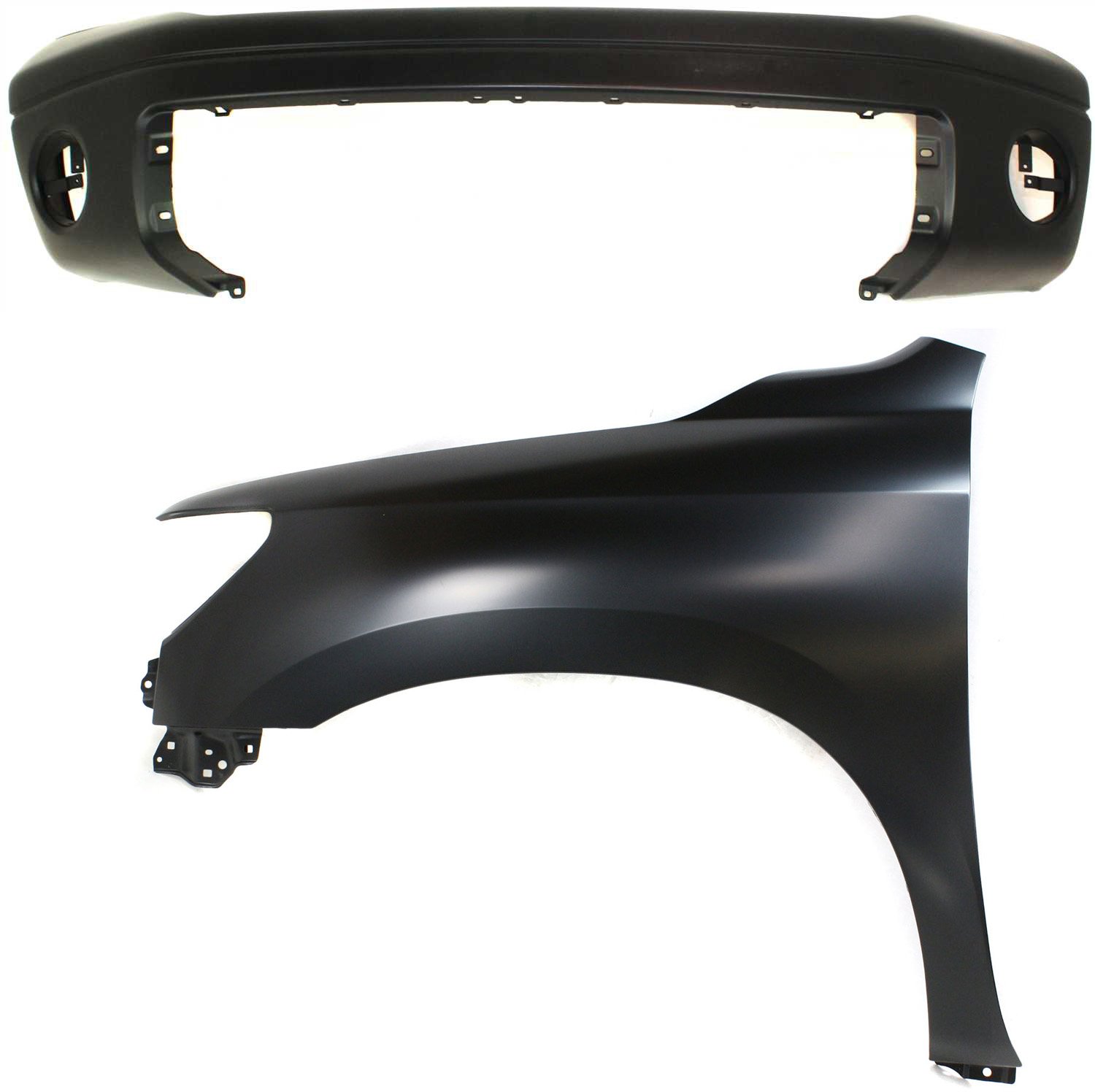 Front Fender Assembly for Toyota Tundra 2007-2013, Left (Driver) Side, 2-Piece Kit Includes Bumper Cover, Replacement