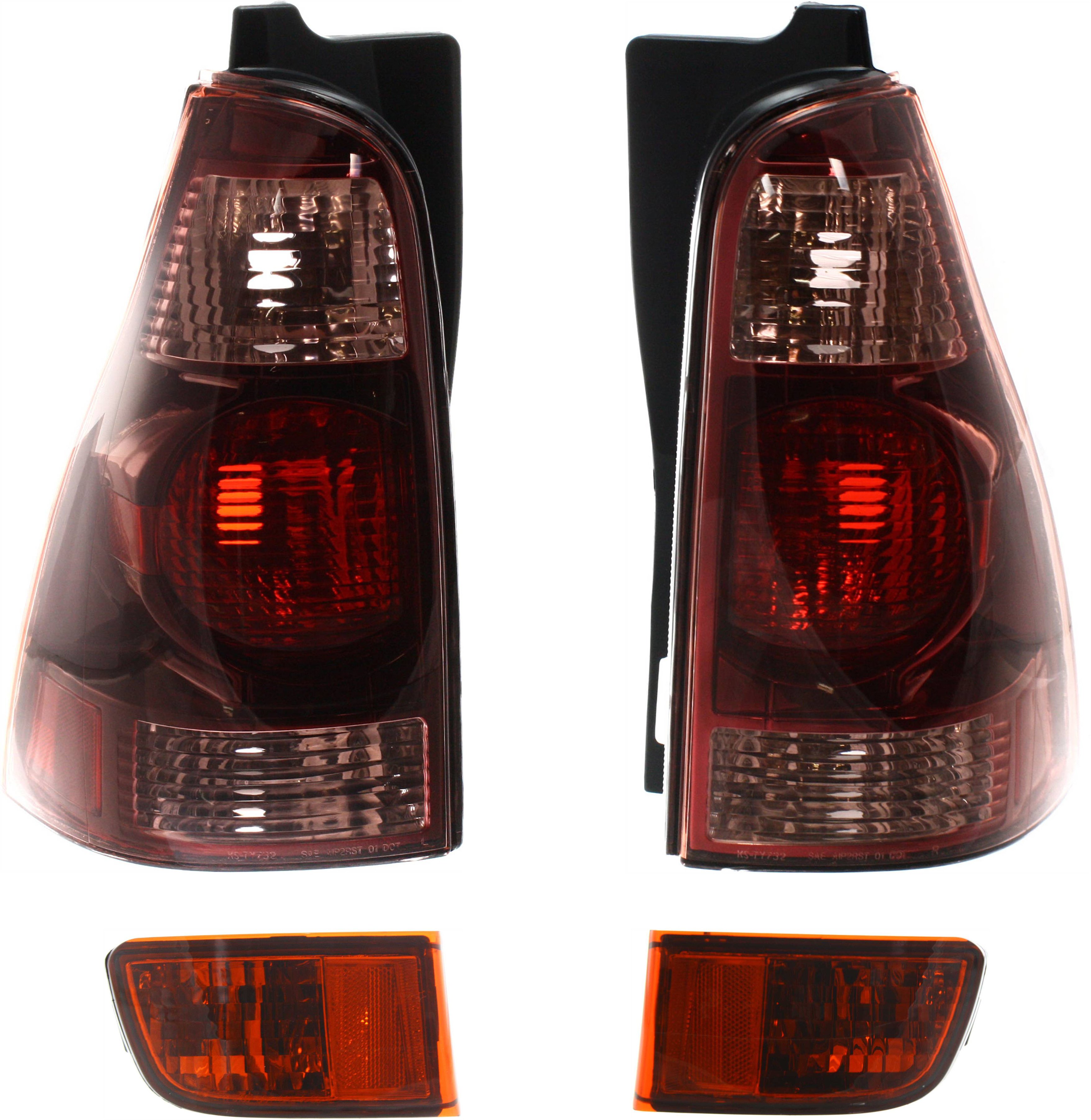 Tail Light Kit for Toyota 4Runner 2003-2005 Right (Passenger) and Left (Driver), 4-Piece Set with Bumper Reflectors, Replacement