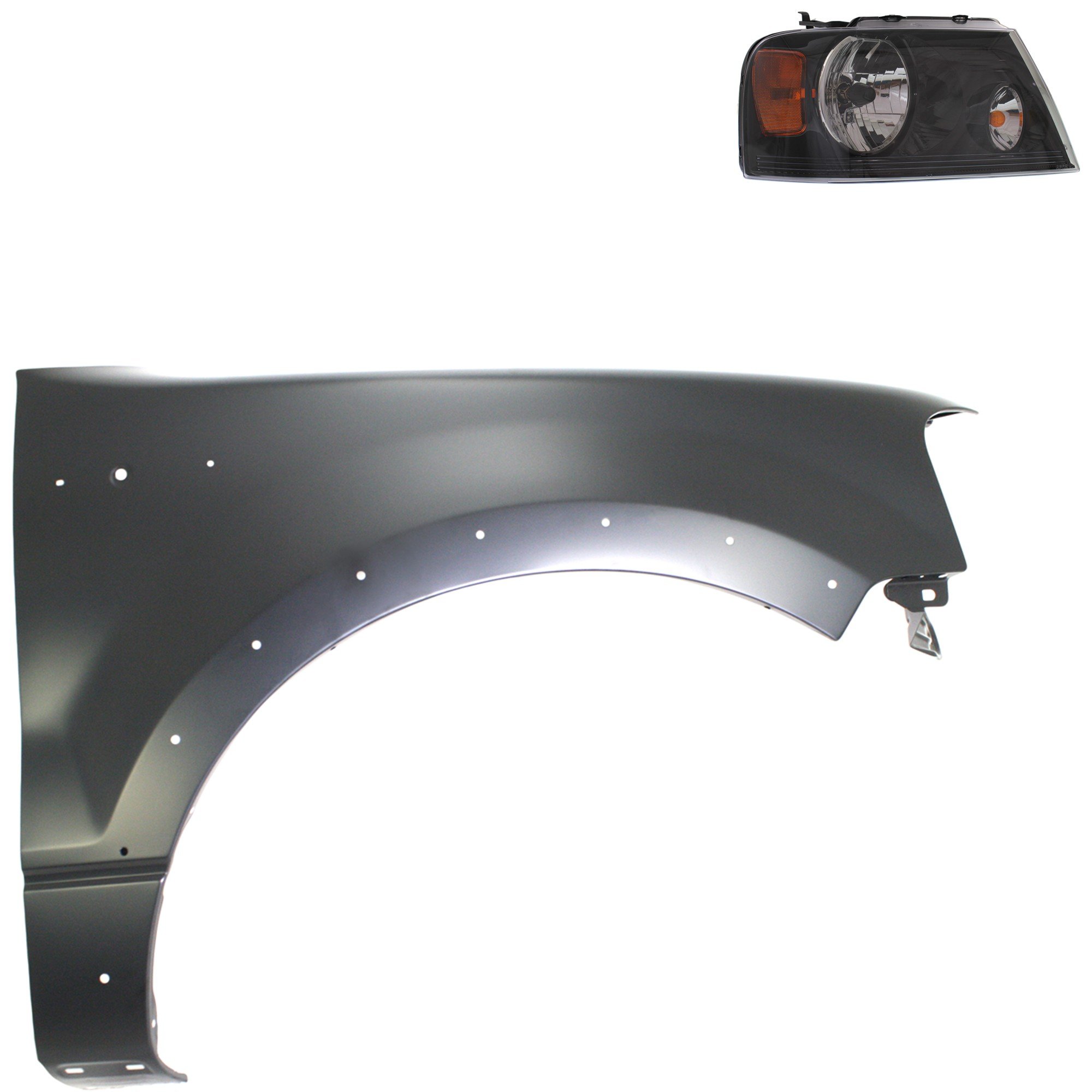 Headlight Assembly for 2004-2006 Ford F-150 Right (Passenger), Halogen, 2-Piece Kit, with Fender Replacement
