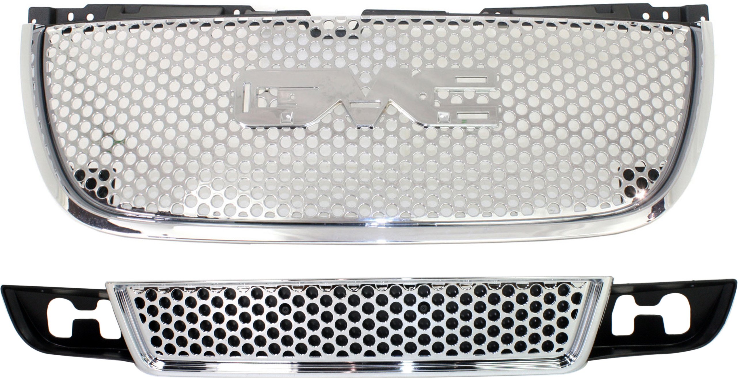 2-Piece Kit Grille with Bumper Grille for GMC Yukon/Yukon XL 1500 (2007-2014) and Yukon XL 2500 (2007-2013) Replacement