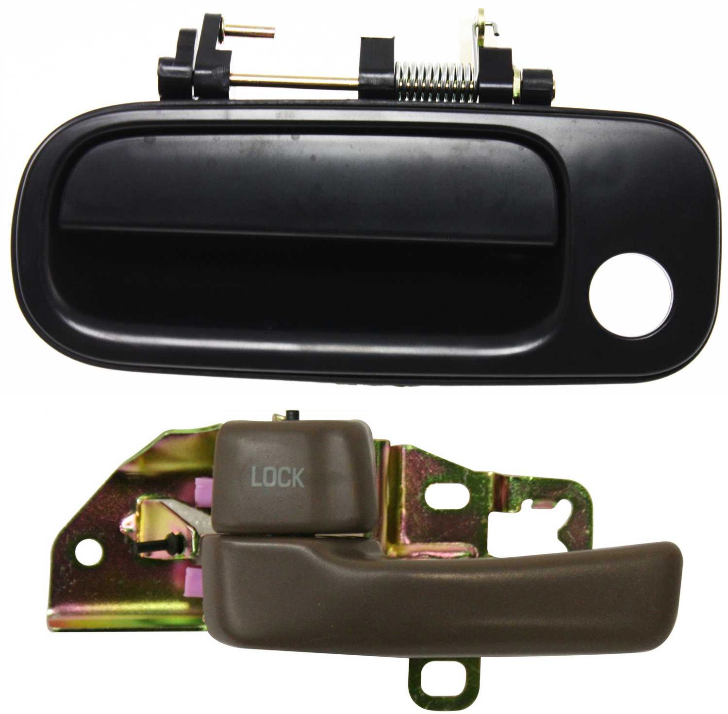 Front Exterior Door Handle and Interior Door Handle Kit for 1992-1996 Toyota Camry, Left (Driver) Side, 2-Piece Replacement