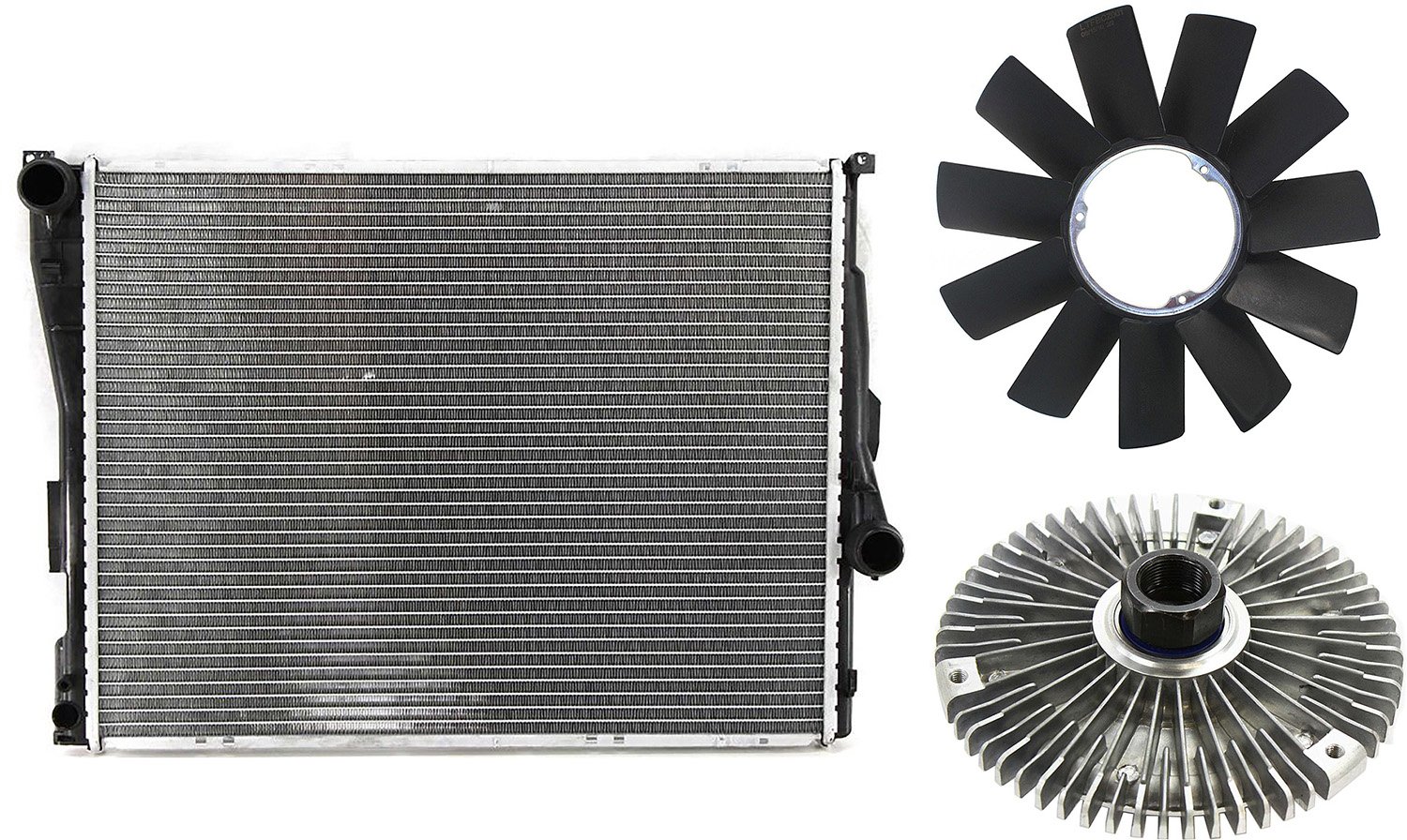 Radiator Kit for BMW 3-Series 1999-2006, 3-Piece Kit, Automatic Transmission Replacement Models: for 318i, 318is, 318ti, 320i, 323i, 323is, 325i, 325is, 328i, 328is, 330i, 330is, M3.