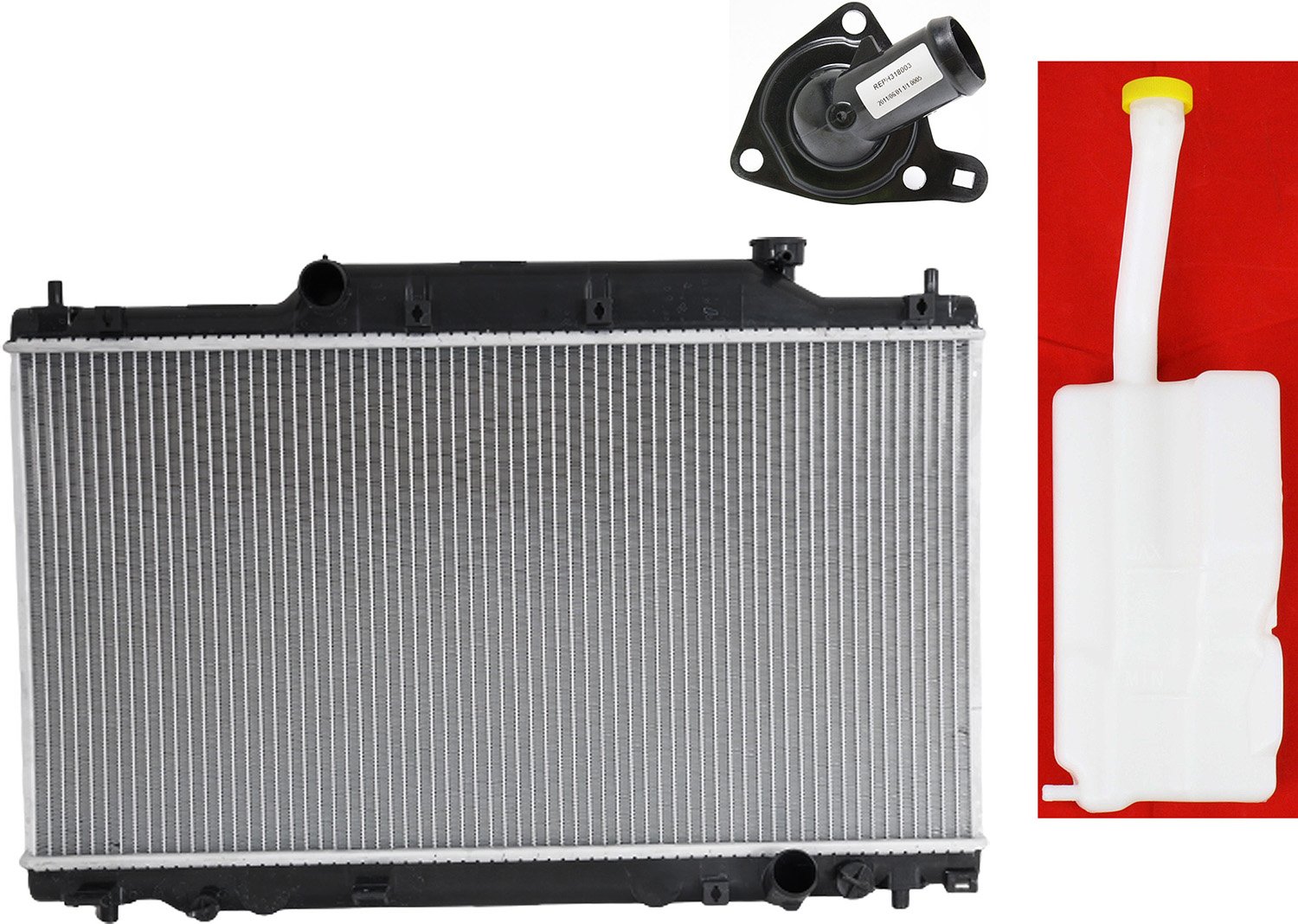 Radiator Kit for 2002-2005 Honda Civic, 4 Cylinder, 2.0L Engine, includes Thermostat and Coolant Reservoir - Replacement