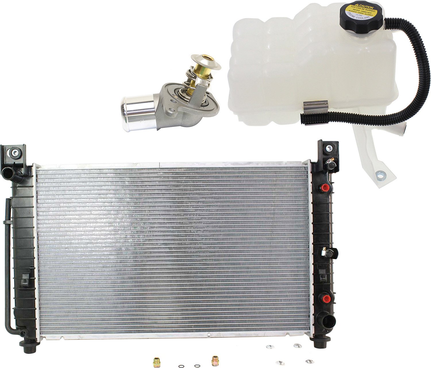 Radiator Kit for 1999-2003 Cadillac Silverado/Sierra 1500, Includes Thermostat and Coolant Reservoir, Excludes Tow Package - Replacement