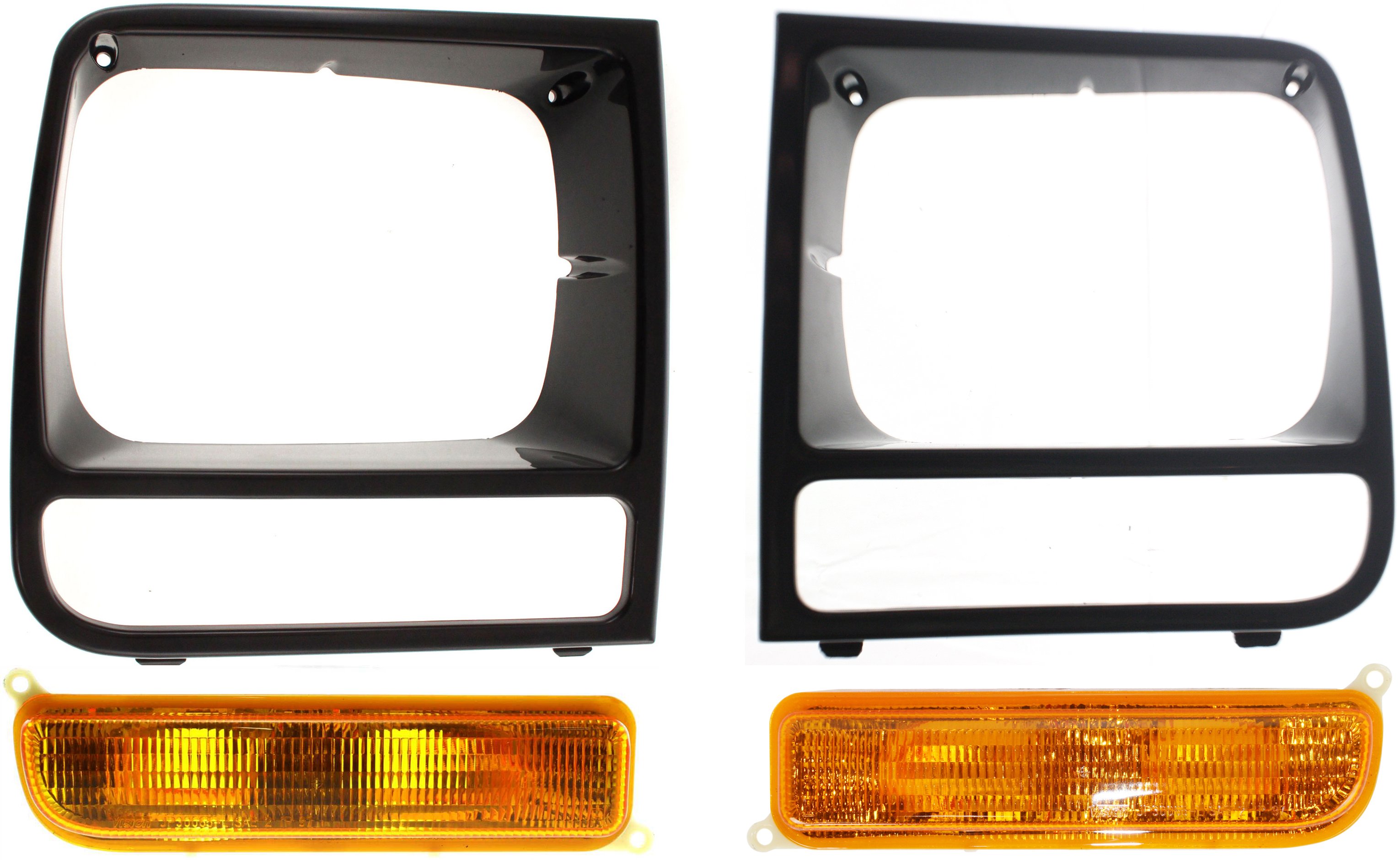 Auto Body Repair Kit for Jeep Cherokee 1998-2001, Set of 4, Right (Passenger) and Left (Driver), Includes Headlight Doors and Turn Signal Lights Replacement