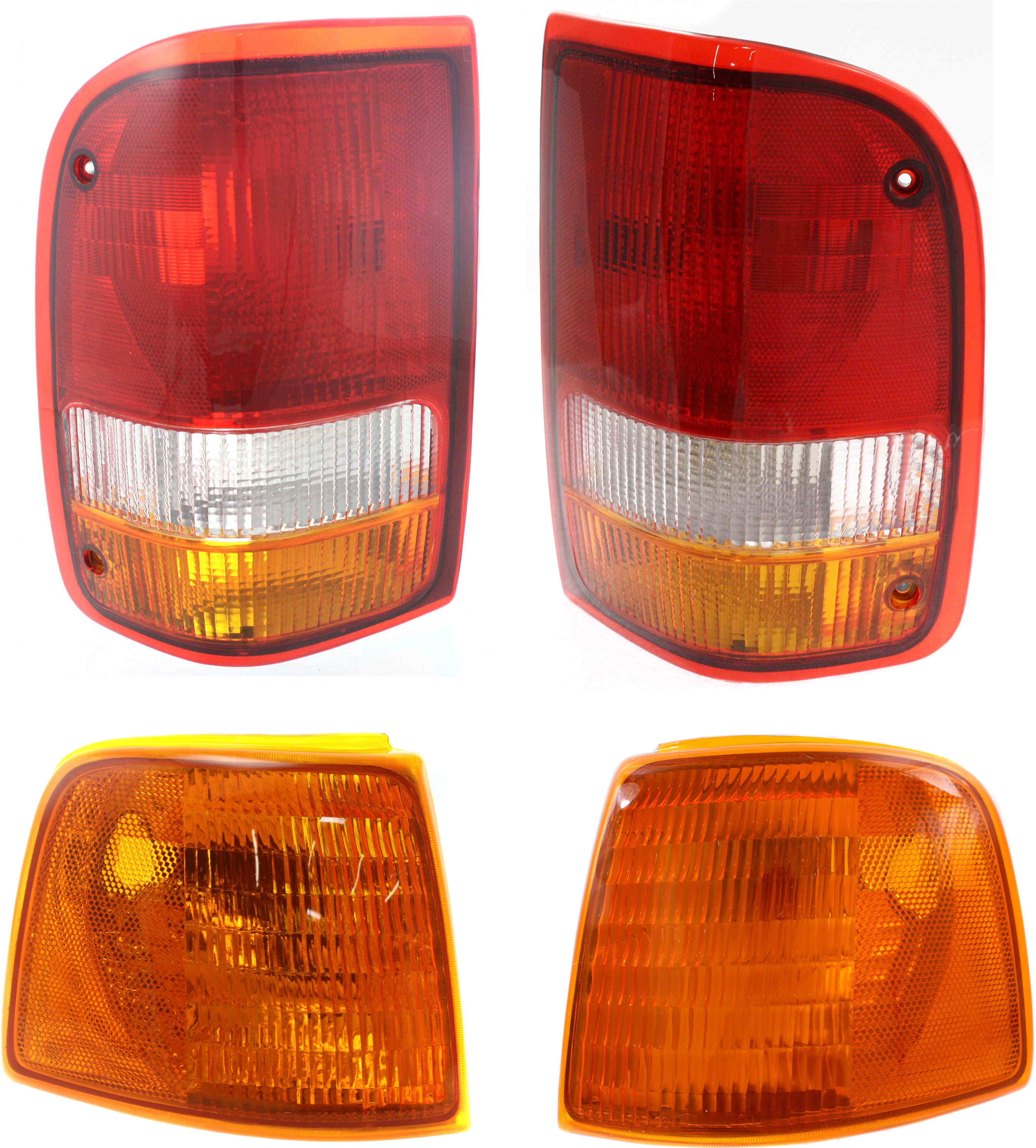 Tail Light Kit for 1993-1997 Ford Ranger, Right (Passenger) and Left (Driver), 4-Piece with Corner Lights Replacement