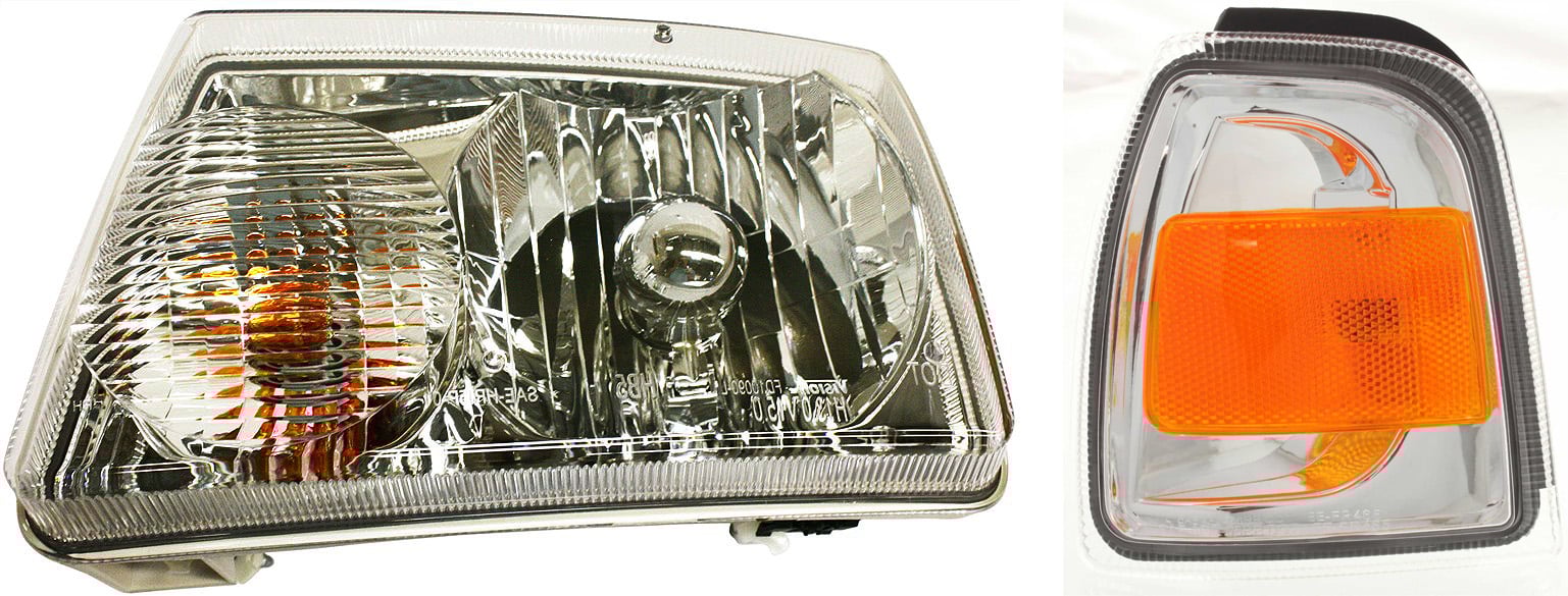 Headlight Assembly for 2006-2011 Ford Ranger, Left (Driver), Halogen, 2-Piece Kit with Corner Light, Replacement