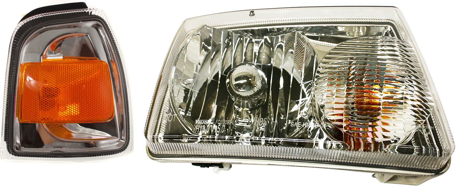 Headlight Assembly for 2006-2011 Ford Ranger, Right (Passenger) Side, Halogen, 2-Piece Kit with Corner Light, Replacement