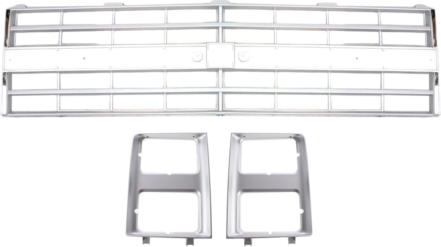 3-Piece Grille Kit for 1985-1988 Chevrolet Suburban with Chrome Grille and Headlight Doors Replacement