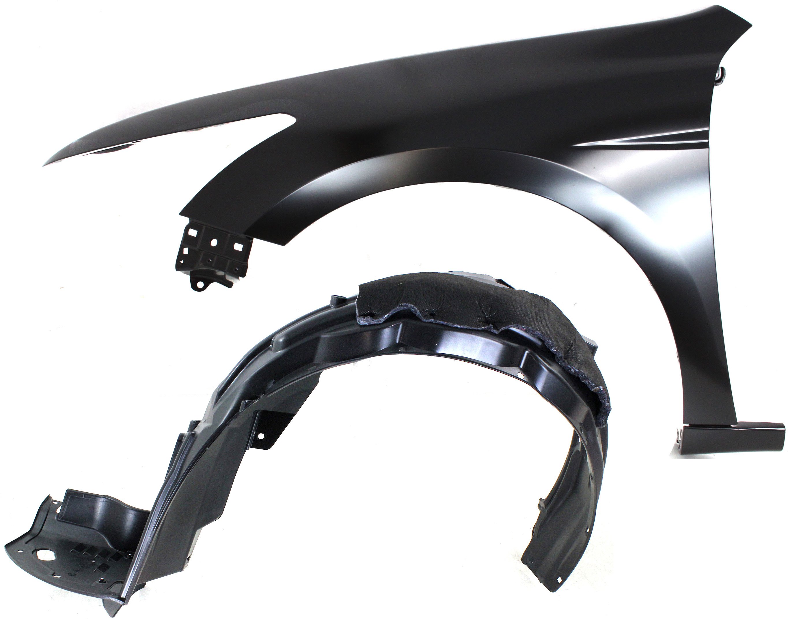 Front Fender with Fender Liner for 2008-2012 Honda Accord, Left (Driver) Side, 2-Piece Kit Replacement