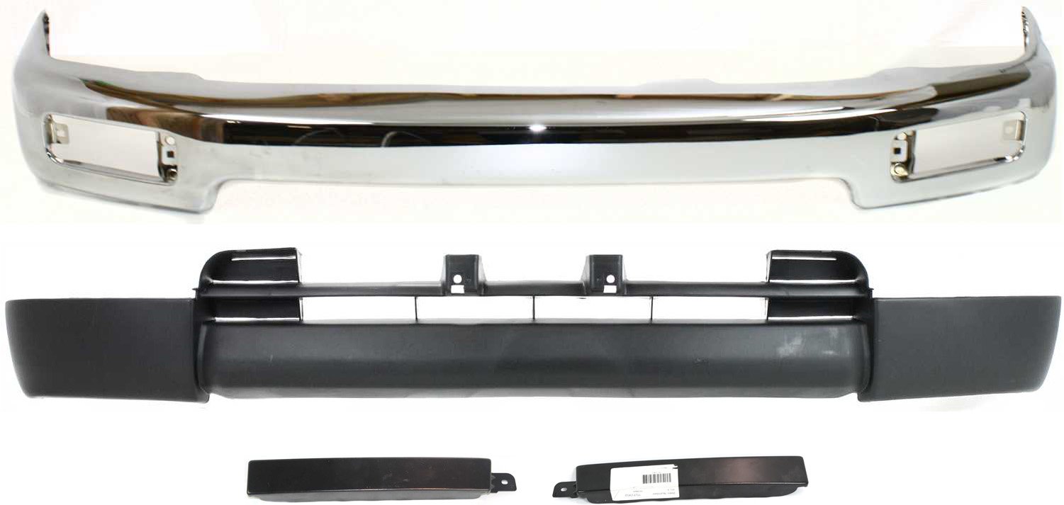 Front Bumper 4-Piece Kit for Toyota 4Runner 1996-1998, Base/SR5 Models, with Grille Extensions, Valance Replacement